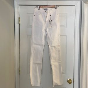 Zara White Jeans - Slim Flare, High Rise, Full Length Split (US 4) New & Tags